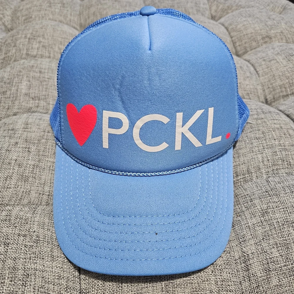 OTTO Blue and Pink Heart Trucker Hat